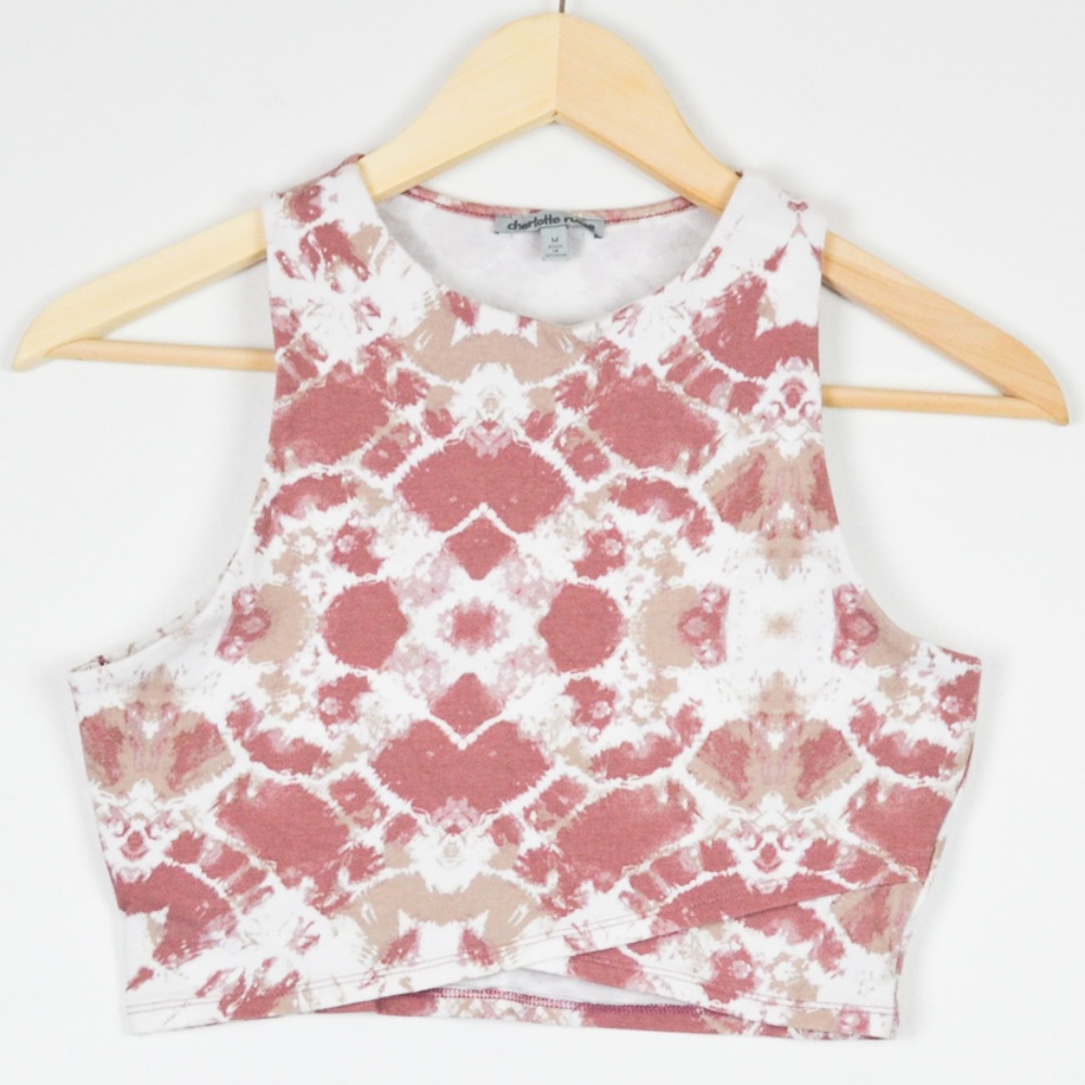 Mauve Tie Dye Crop Tank Top